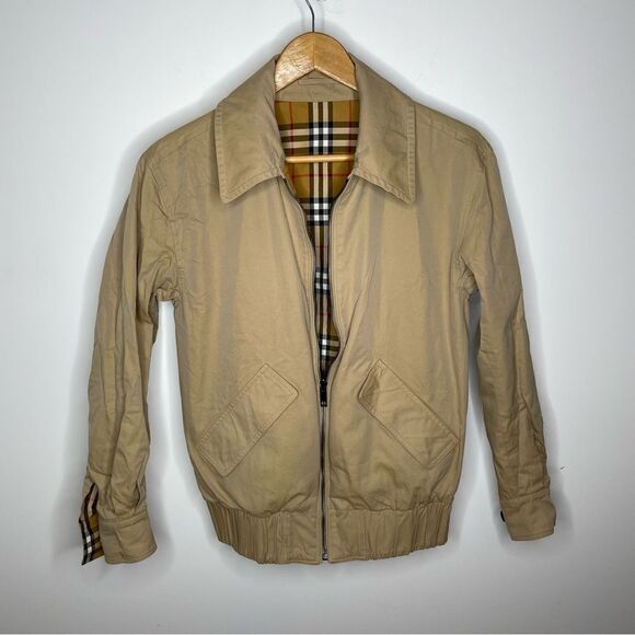Burberry Harrington Reversible Rainbow Check Nova‎ Plaid Jacket Tan Xxs S Rare - Picture 12 of 13